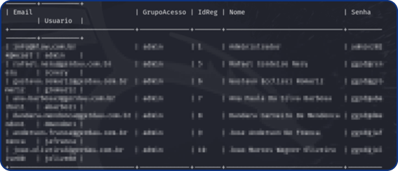 Como escrever um bom relatório de Pentest? - Dados dumpados do banco de dados