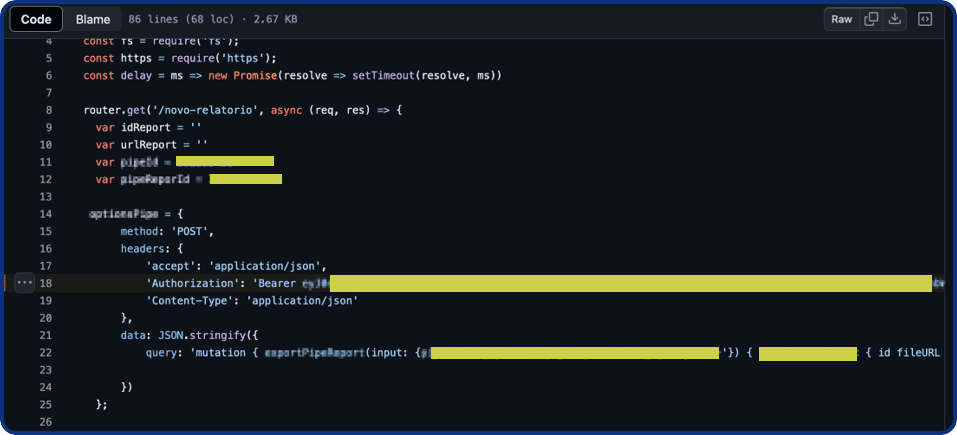 Vazamento token no GitHub 1